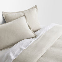 Kimball Stripe Duvet Set in White / Putty Stripe - Angle 7