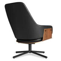 Lock Lounge Chair in Onyx Leather - Angle 4