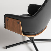 Lock Lounge Chair in Onyx Leather - Angle 5