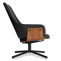 Lock Lounge Chair in Onyx Leather - Angle 3