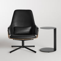 Lock Lounge Chair in Onyx Leather - Angle 6