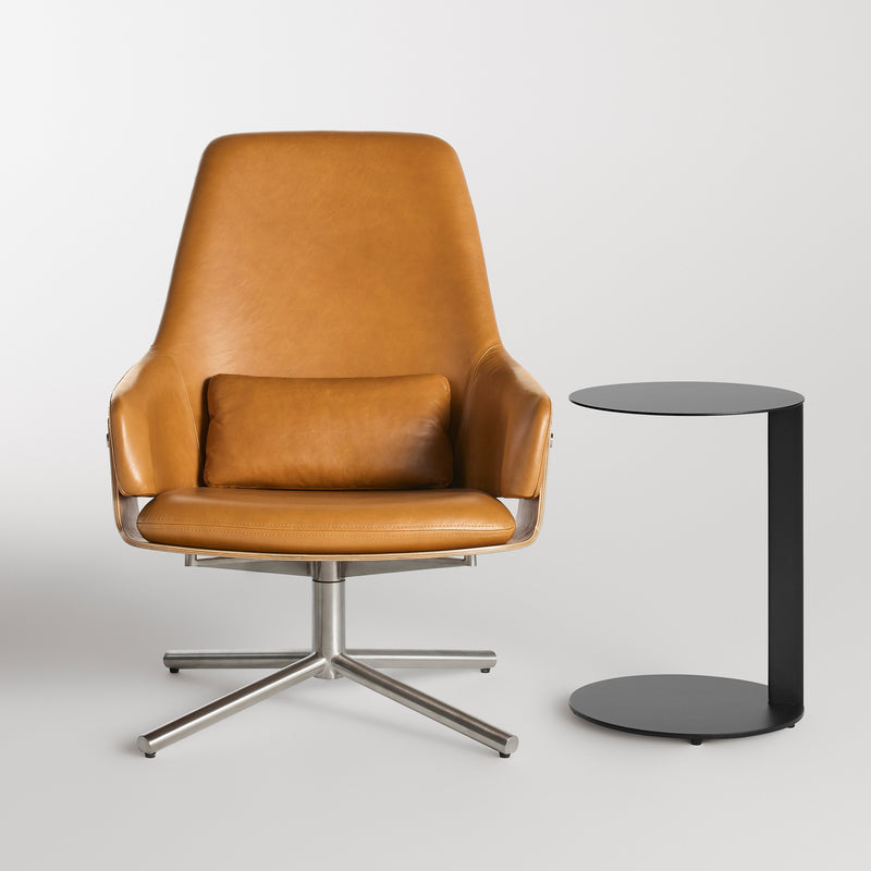 Lock Lounge Chair in Canyon Leather - Angle 2
