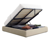Lid Platform Storage Bed in Barto Sand - Angle 7
