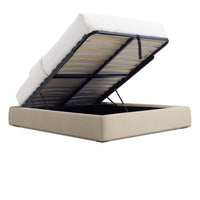 Lid Platform Storage Bed in Barto Sand - Angle 2