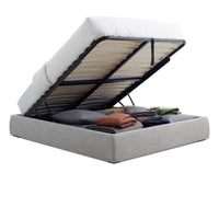 Lid Platform Storage Bed in Vesper Light Grey - Angle 7