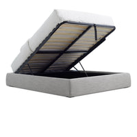 Lid Platform Storage Bed in Vesper Light Grey - Angle 2
