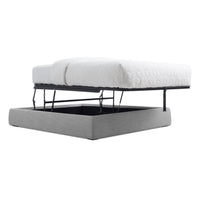 Lid Platform Storage Bed in Vesper Light Grey - Angle 3