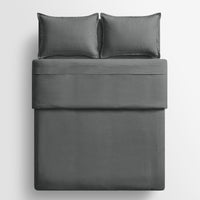 Blu Dot Stone Washed Linen Duvet Set in Charcoal - Angle 9