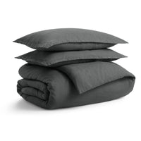 Blu Dot Stone Washed Linen Duvet Set in Charcoal - Angle 1