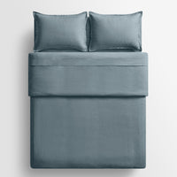 Blu Dot Stone Washed Linen Duvet Set in Grey Blue - Angle 9