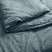 Blu Dot Stone Washed Linen Duvet Set in Grey Blue - Angle 7