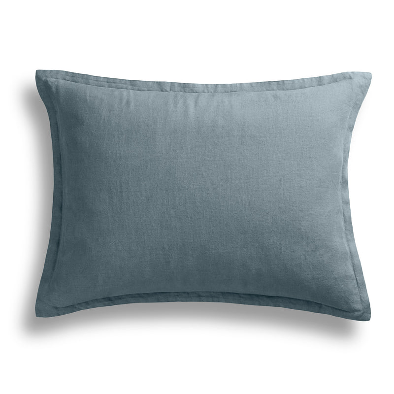 Blu Dot Stone Washed Linen Duvet Set in Grey Blue