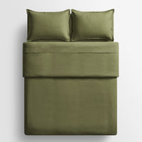 Blu Dot Stone Washed Linen Duvet Set in Loden Green - Angle 9