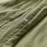 Blu Dot Stone Washed Linen Duvet Set in Loden Green - Angle 8