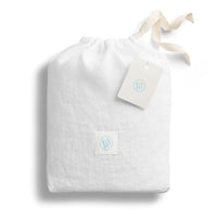Blu Dot Stone Washed Linen Duvet Set in White - Angle 10