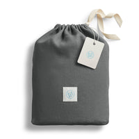 Blu Dot Stone Washed Linen Duvet Set in Charcoal - Angle 10