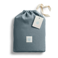 Blu Dot Stone Washed Linen Duvet Set in Grey Blue - Angle 10