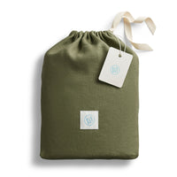 Blu Dot Stone Washed Linen Duvet Set in Loden Green - Angle 10