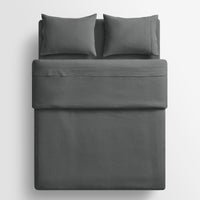 Blu Dot Stone Washed Linen Sheet Set in Charcoal - Angle 8
