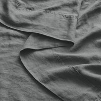 Blu Dot Stone Washed Linen Sheet Set in Charcoal - Angle 7