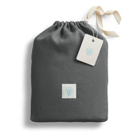 Blu Dot Stone Washed Linen Sheet Set in Charcoal - Angle 9