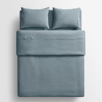 Blu Dot Stone Washed Linen Sheet Set in Grey Blue - Angle 8