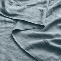 Blu Dot Stone Washed Linen Sheet Set in Grey Blue - Angle 7