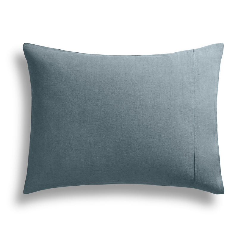 Blu Dot Stone Washed Linen Sheet Set in Grey Blue