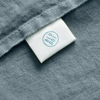 Blu Dot Stone Washed Linen Sheet Set in Grey Blue - Angle 10
