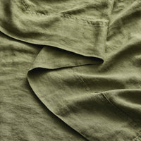 Blu Dot Stone Washed Linen Sheet Set in Loden Green - Angle 7