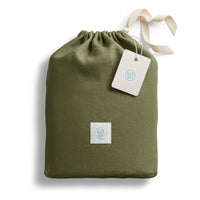 Blu Dot Stone Washed Linen Sheet Set in Loden Green - Angle 9