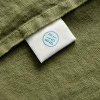 Blu Dot Stone Washed Linen Sheet Set in Loden Green - Angle 10