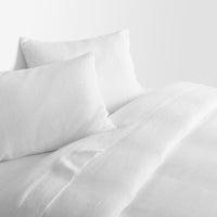 Blu Dot Stone Washed Linen Sheet Set in White - Angle 5