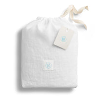 Blu Dot Stone Washed Linen Sheet Set in White - Angle 9