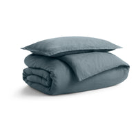 Blu Dot Stone Washed Linen Duvet Set in Grey Blue - Angle 1