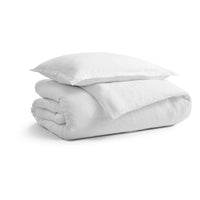 Blu Dot Stone Washed Linen Duvet Set in White - Angle 1