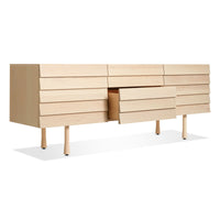 Lap 2 Door / 2 Drawer Credenza in Whitewashed Maple / Whitewashed Maple - Angle 5