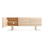 Lap 2 Door / 2 Drawer Credenza in Whitewashed Maple / Whitewashed Maple - Angle 2