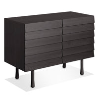 Lap 2 Door Credenza in Black on Ash / Black - Angle 5