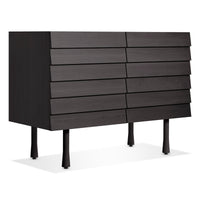 Lap 2 Door Credenza in Black on Ash / Black - Angle 4