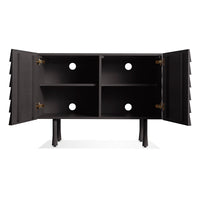Lap 2 Door Credenza in Black on Ash / Black - Angle 3