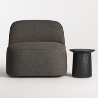 Looksee Swivel Lounge Chair in Kelso Charcoal - Angle 3