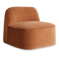 Looksee Swivel Lounge Chair in Copper Velvet - Angle 4