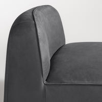 Looksee Swivel Lounge Chair in Ink Leather - Angle 6