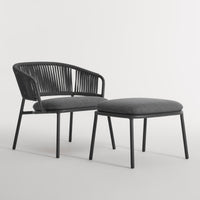 Mate Outdoor Ottoman in Toohey Charcoal - Angle 5