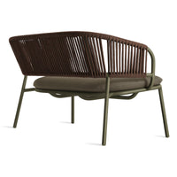 Mate Outdoor Settee in Toohey Olive - Angle 5