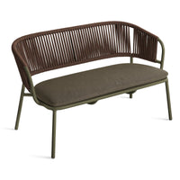 Mate Outdoor Settee in Toohey Olive - Angle 3