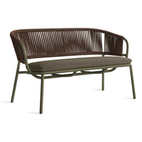 Mate Outdoor Settee in Toohey Olive - Angle 2