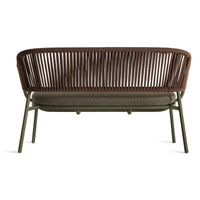 Mate Outdoor Settee in Toohey Olive - Angle 6