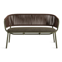 Mate Outdoor Settee in Toohey Olive - Angle 1